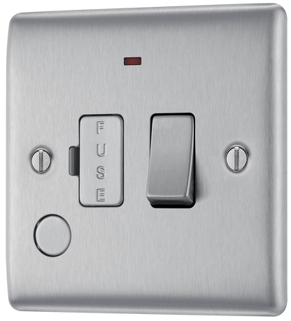 BG Nexus Metal Brushed Steel Fused Connection Unit