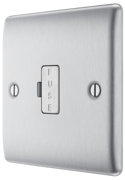 BG Nexus Metal Brushed Steel Fused Connection Unit