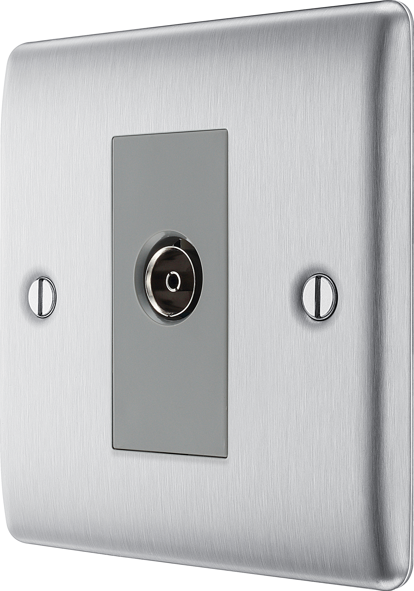 BG Nexus Metal Brushed Steel Co-Axial & Satellite Socket