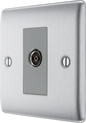 BG Nexus Metal Brushed Steel Co-Axial & Satellite Socket