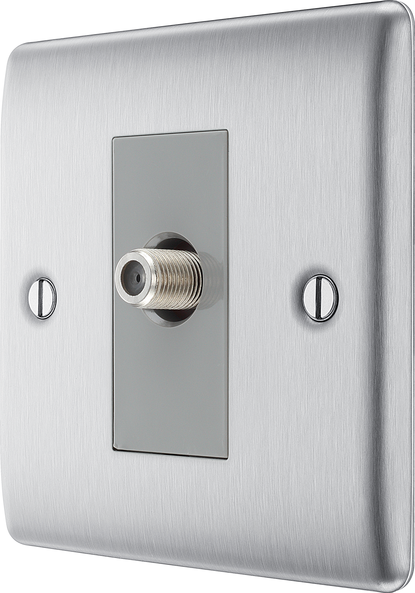 BG Nexus Metal Brushed Steel Co-Axial & Satellite Socket