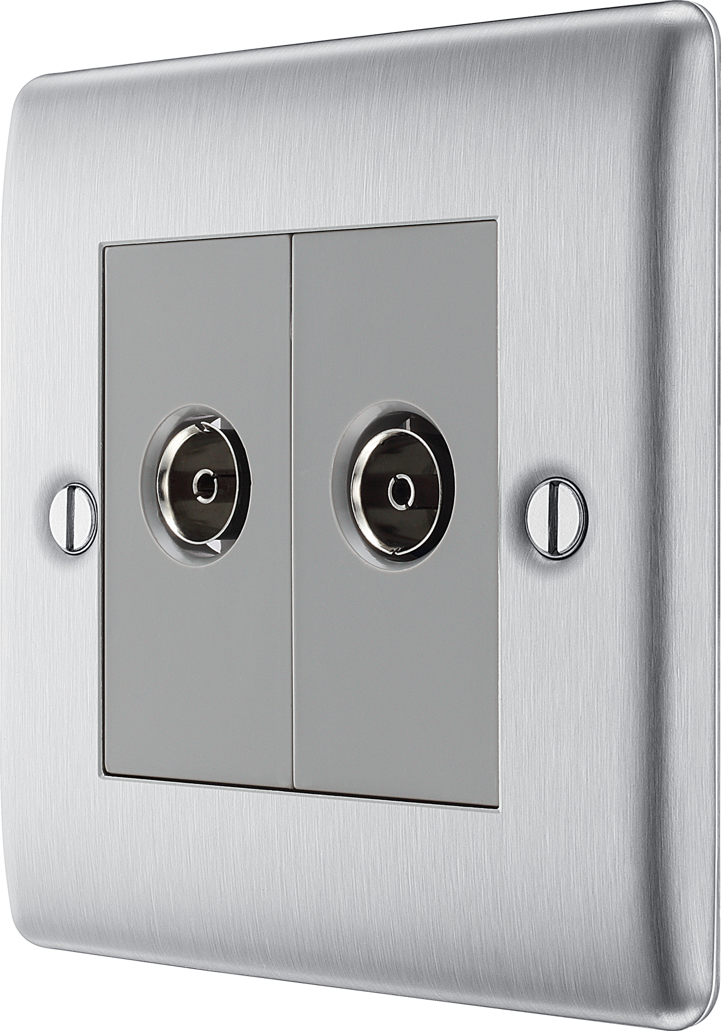 BG Nexus Metal Brushed Steel Co-Axial & Satellite Socket