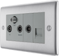 BG Nexus Metal Brushed Steel Co-Axial & Satellite Socket