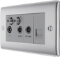 BG Nexus Metal Brushed Steel Co-Axial & Satellite Socket