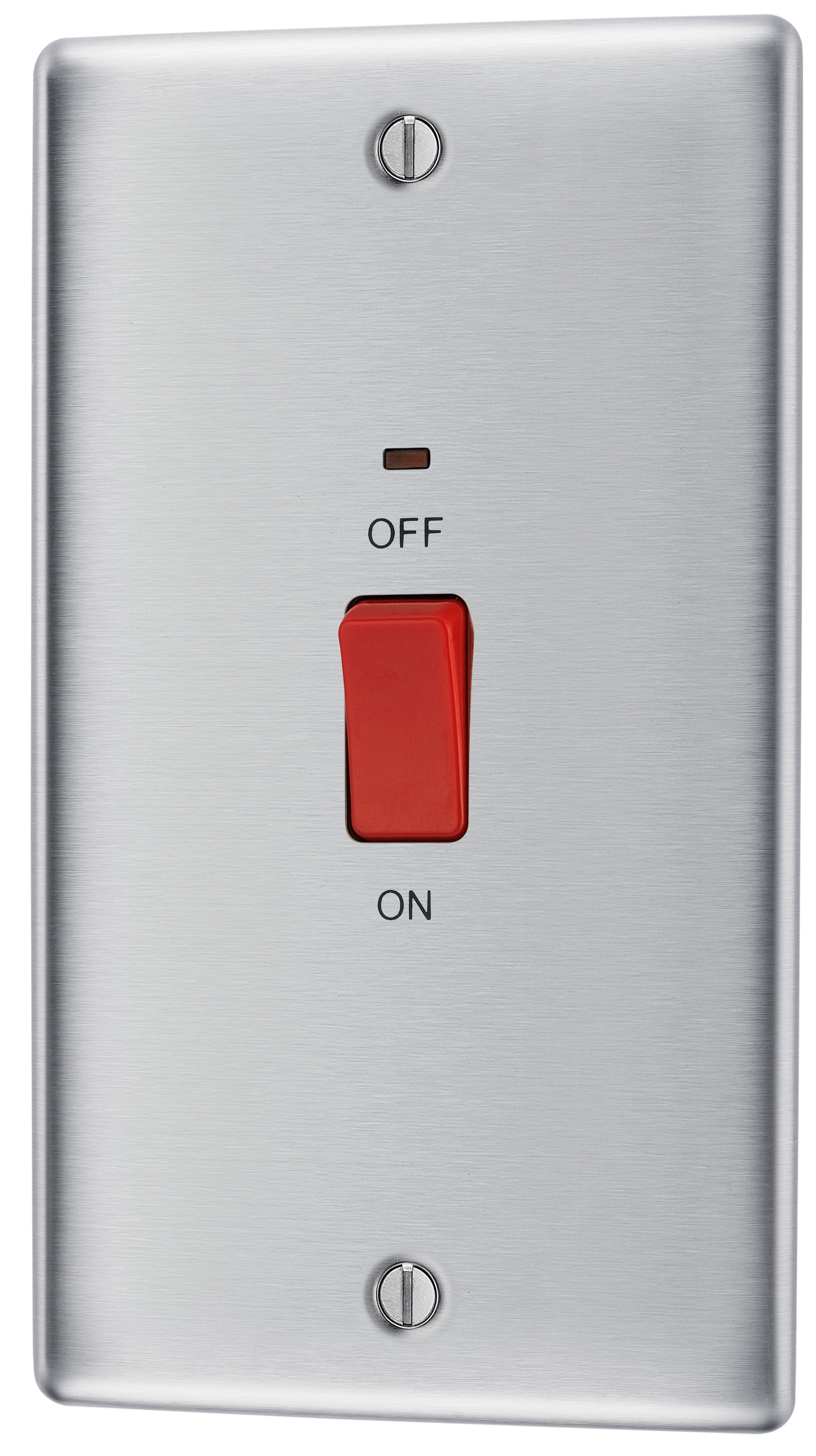BG Nexus Metal Brushed Steel 45A Double Pole Switch