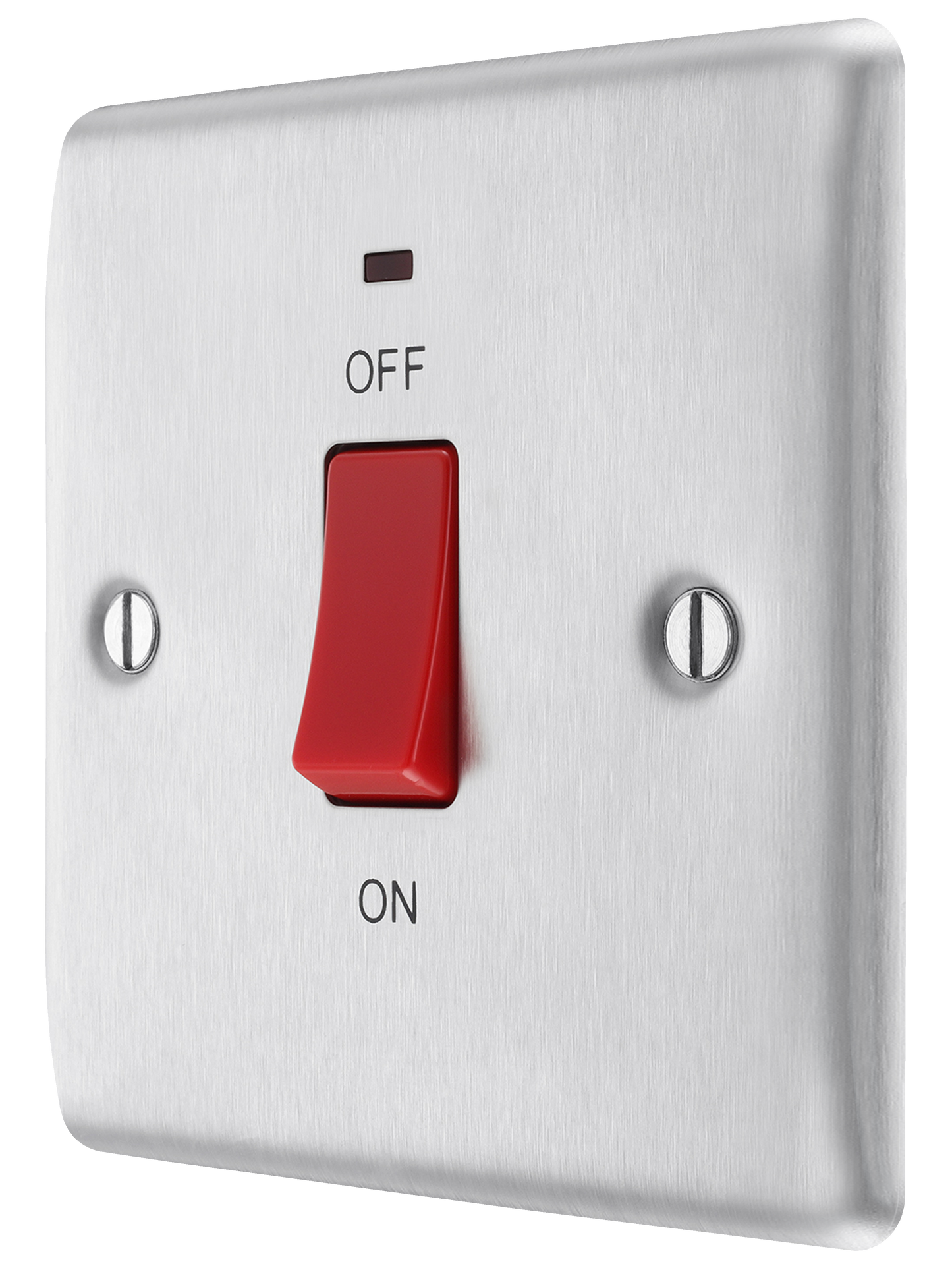 BG Nexus Metal Brushed Steel 45A Double Pole Switch