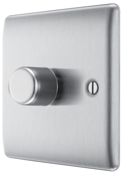 BG Nexus Metal Brushed Steel Dimmer Switch