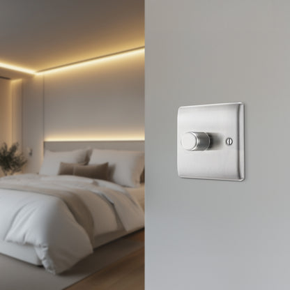 BG Nexus Metal Brushed Steel Dimmer Switch
