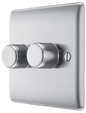 BG Nexus Metal Brushed Steel Dimmer Switch