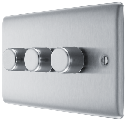 BG Nexus Metal Brushed Steel Dimmer Switch