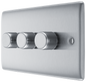 BG Nexus Metal Brushed Steel Dimmer Switch