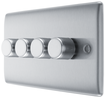 BG Nexus Metal Brushed Steel Dimmer Switch