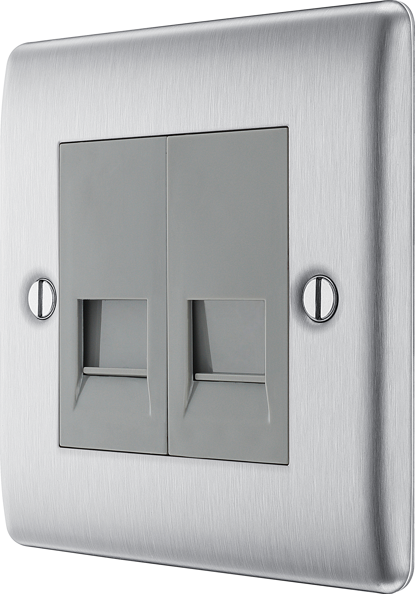 BG Nexus Metal Brushed Steel Telephone & Data Outlet