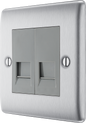 BG Nexus Metal Brushed Steel Telephone & Data Outlet
