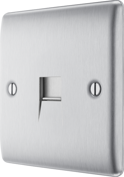 BG Nexus Metal Brushed Steel Telephone & Data Outlet