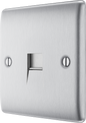 BG Nexus Metal Brushed Steel Telephone & Data Outlet