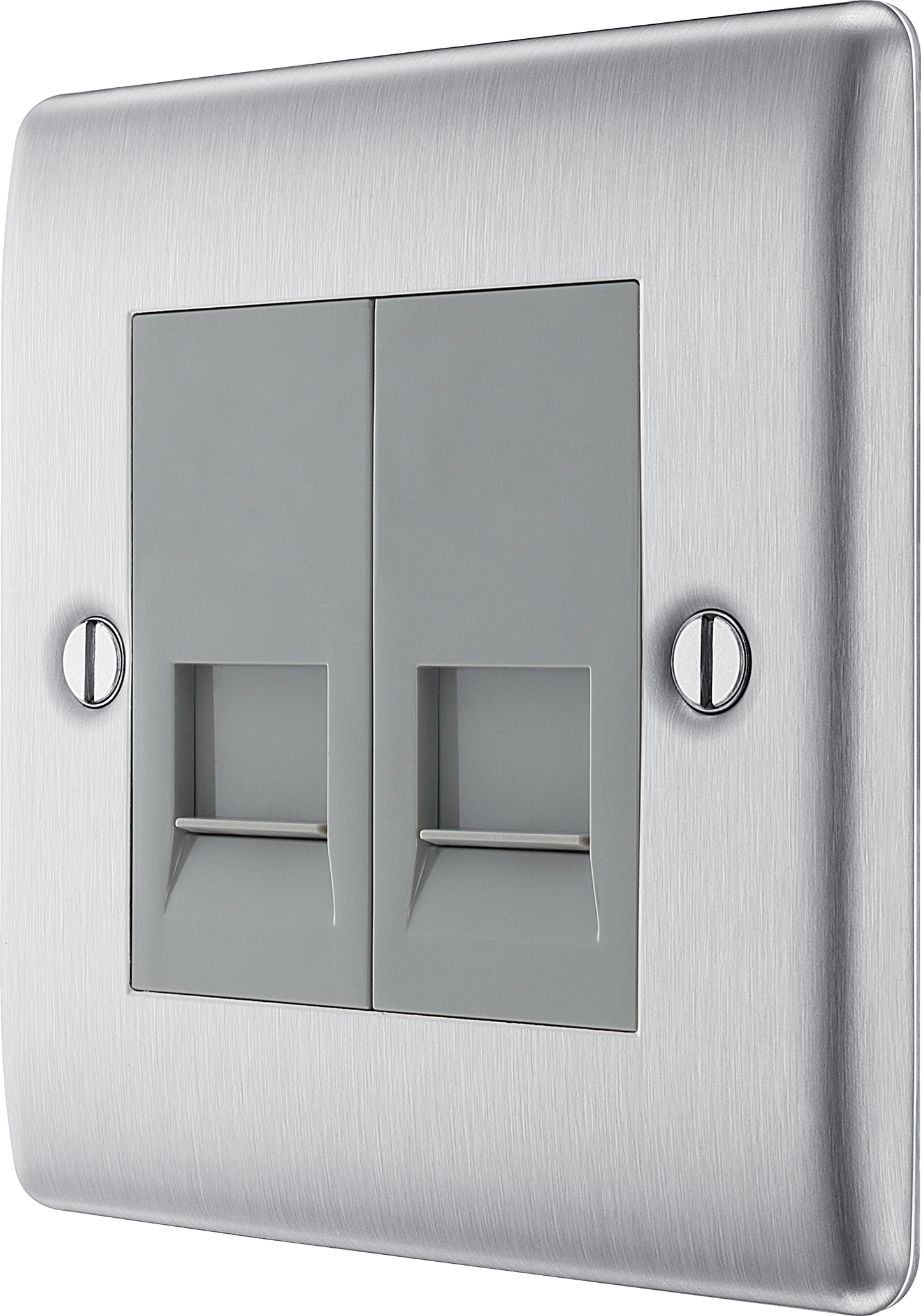 BG Nexus Metal Brushed Steel Telephone & Data Outlet