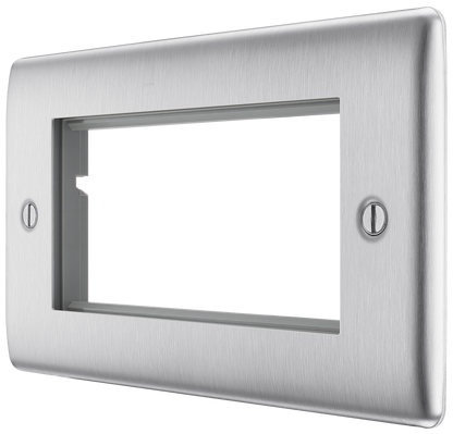 BG Nexus Metal Brushed Steel Euro Module Front Plate