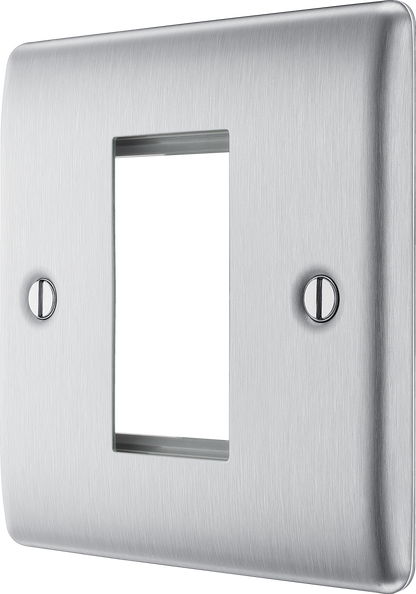 BG Nexus Metal Brushed Steel Euro Module Front Plate