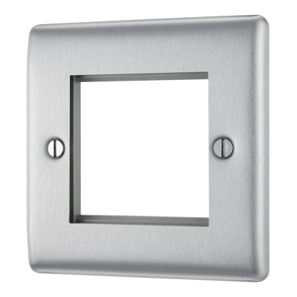 BG Nexus Metal Brushed Steel Euro Module Front Plate