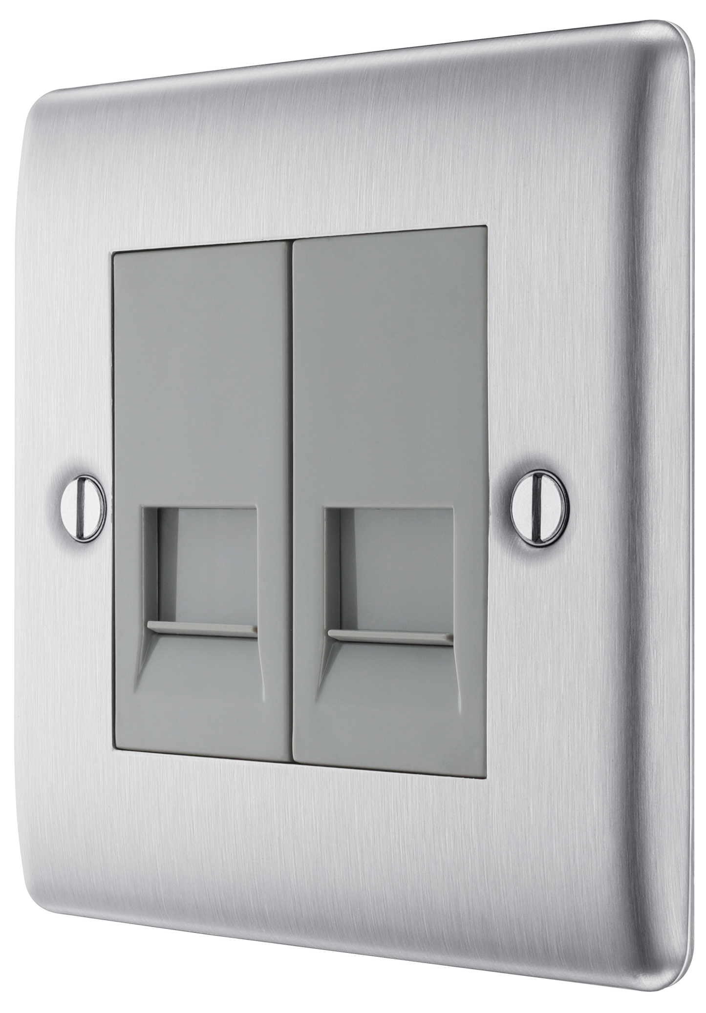 BG Nexus Metal Brushed Steel Telephone & Data Outlet