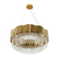 Octagon Crystal Gold Metal Chandelier