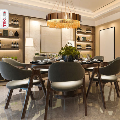 Octagon Crystal Gold Metal Chandelier