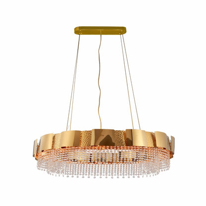 Octagon Crystal Gold Metal Chandelier