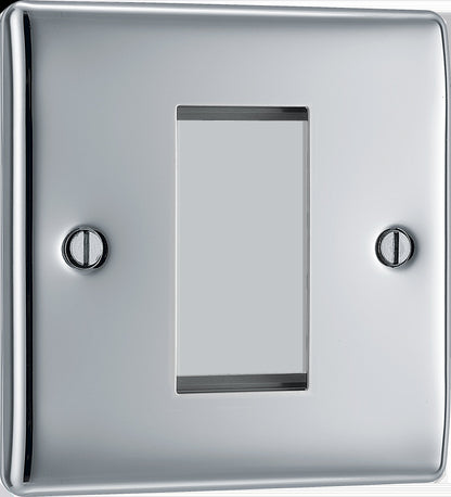 BG Nexus Metal Polished Chrome Euro Module Front Plate