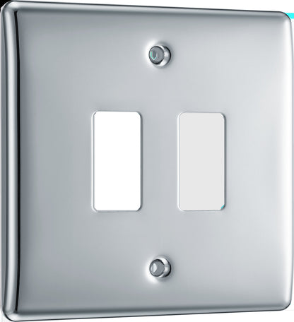 BG Nexus Metal Polished Chrome Grid Front Plate