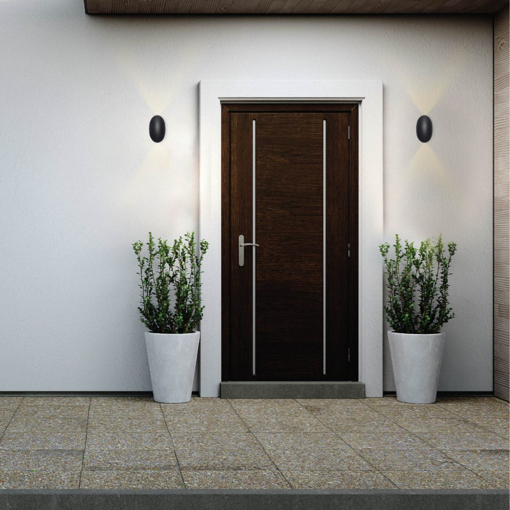 Black Ellipse Up/Down LED Wall Light
