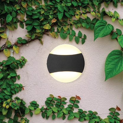Black Opal Round Up Down Outdoor Modern LED Wall Light