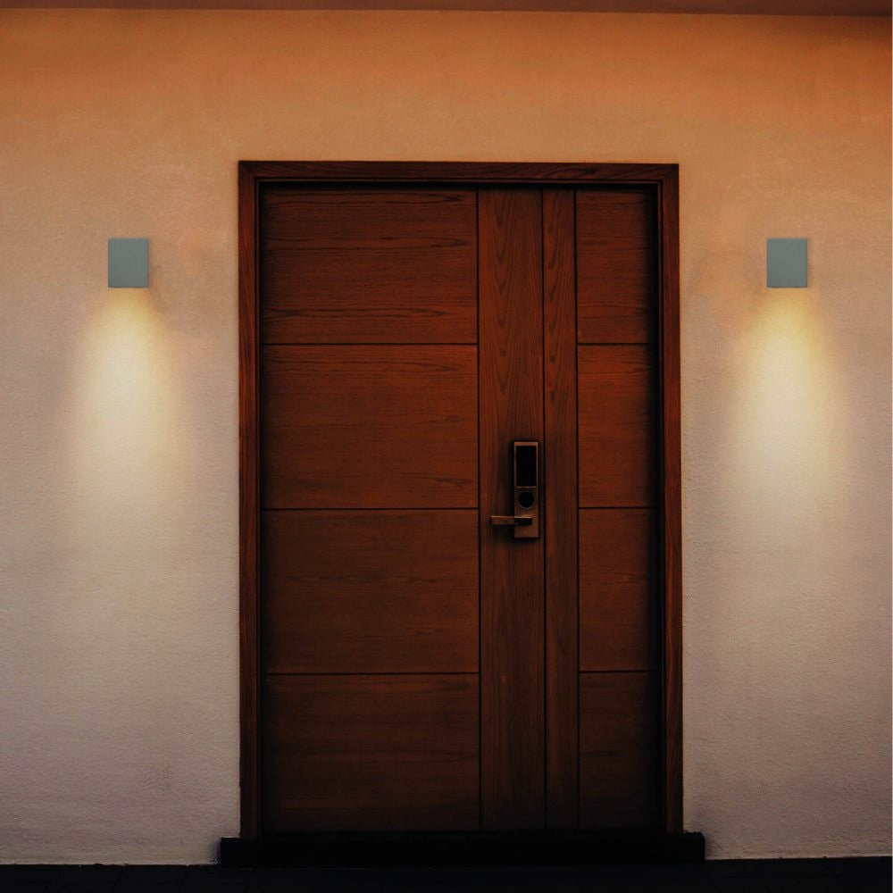 Cuboid Wall Lamp IP44 GU10 Grey