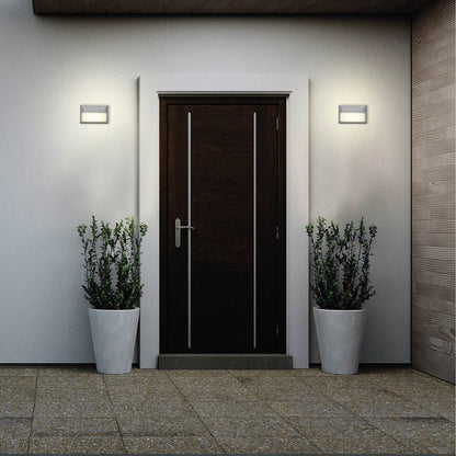 LED Diecast Wall Lamp, Rectangle Half, 20W 4000K, IP54, Grey