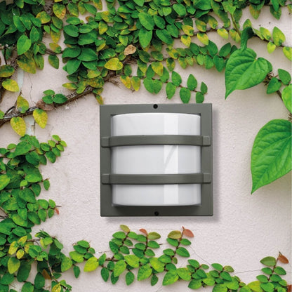 LED Diecast Aluminium Stripped Wall Lamp 12W Warm White 3000K IP54 Grey