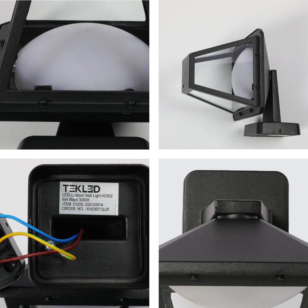 Paravento LED Outdoor Lantern Wall Light 6W Black 3000K