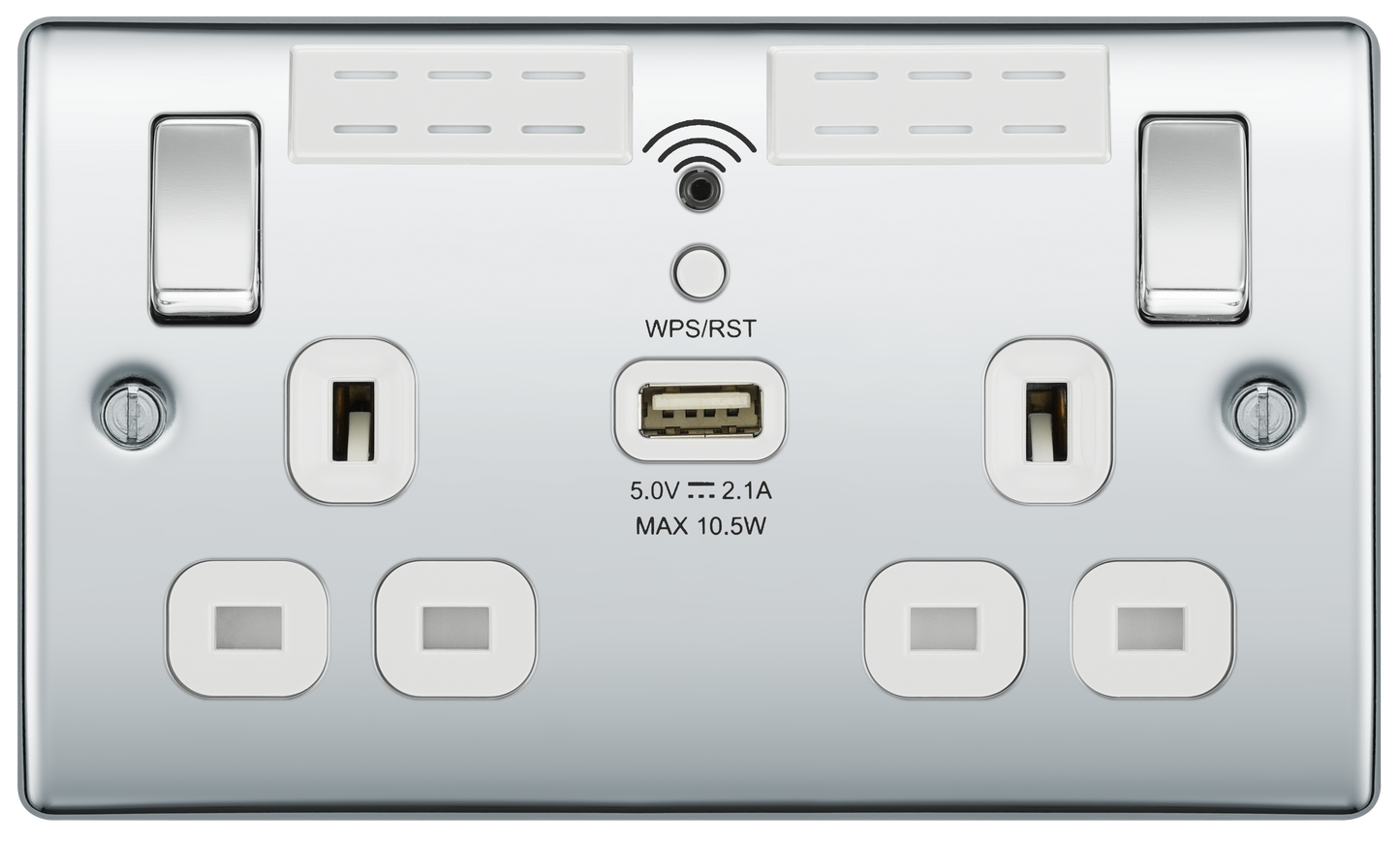 BG Nexus Metal Polished Chrome 13A Wi-Fi Extender Socket