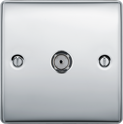 BG Nexus Metal Polished Chrome Co-Axial & Satellite Socket