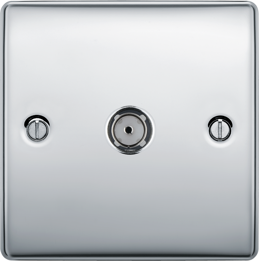 BG Nexus Metal Polished Chrome Co-Axial & Satellite Socket