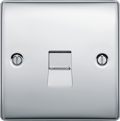 BG Nexus Metal Polished Chrome Telephone & Data Outlet