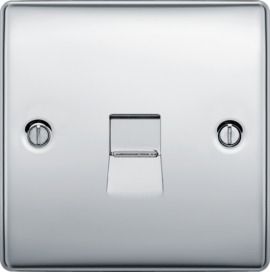 BG Nexus Metal Polished Chrome Telephone & Data Outlet