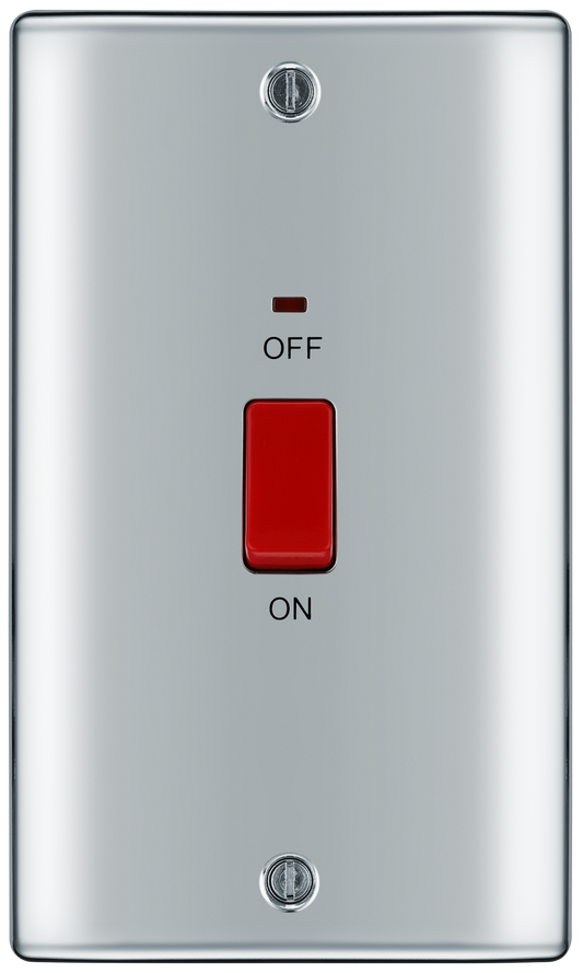 BG Nexus Metal Polished Chrome 45A Double Pole Switch