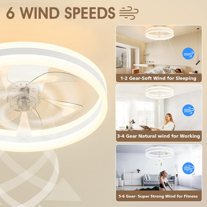 40cm Ceiling Fan with LED Light (App) - White