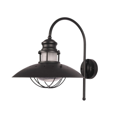 Sunflower Cottage Style Outdoor Wall Lamp, Matt Black, E27 – TEKLED