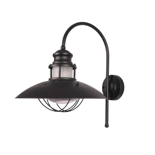 Sunflower Cottage Style Outdoor Wall Lamp Matt Black Clear Glass E27