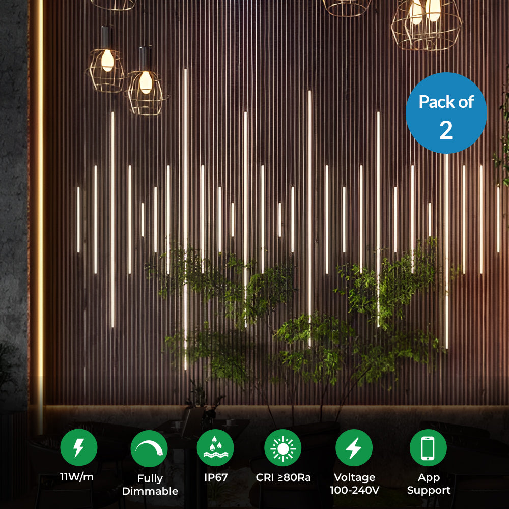 Smart LED Strip Kit for Soundproof Acoustic Panels, Dimmable & App/Voice Controlled(2pcs)