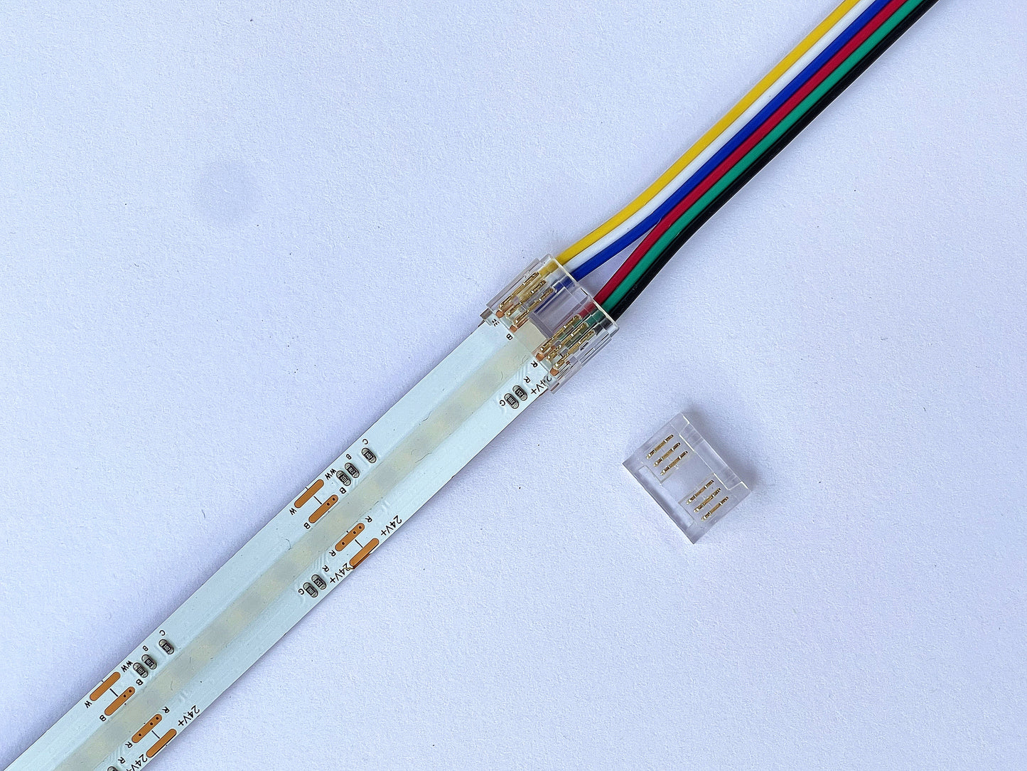 RGBCW Strips connector with Power cable of 10 cms