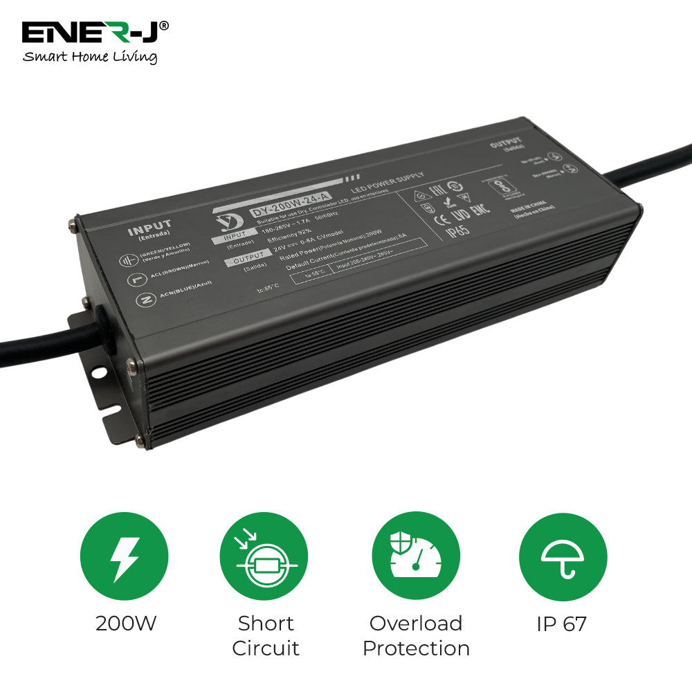 200W 24V 8.3A Waterproof IP65 LED Driver