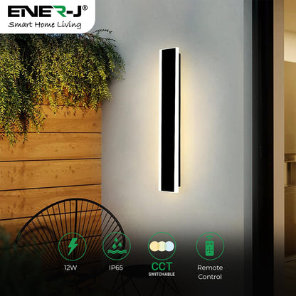 Ener-J 60 x 8 cms size Outdoor Acrylic Wall Lights, 32W Waterproof IP65 CCT Changing & Dimming through remote