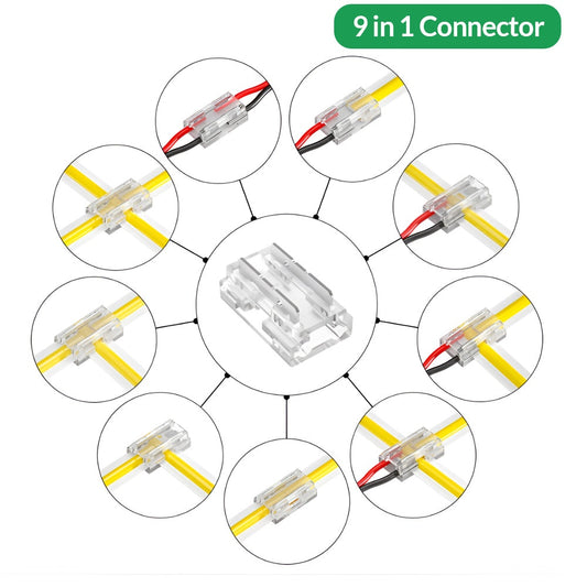 9 in 1 Multi use connector for 12V/24V 8mm COB strips – Ener-J